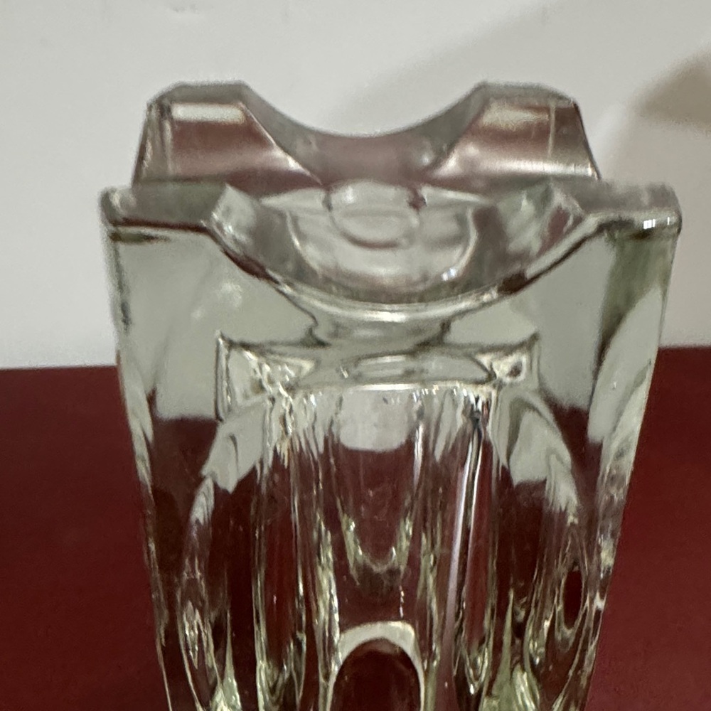 Vintage Bohemia Glass Crystal Clear Vase Art Deco Style Made in Czechoslovakia - Picture 3 of 4